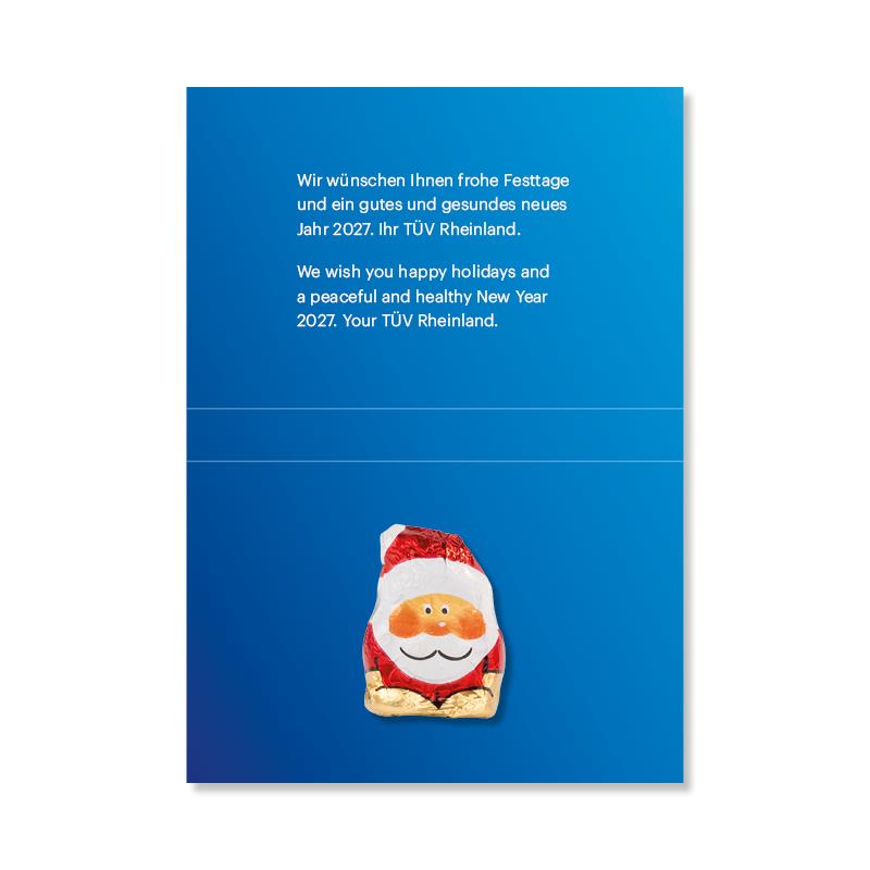 Weihnachtskarte mit Schoko-Nikolaus
